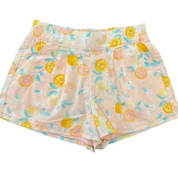 NWT Janie and Jack Little Girls Shorts Size 5 Citrus Lemon Cotton Summer Spring - Picture 1 of 7
